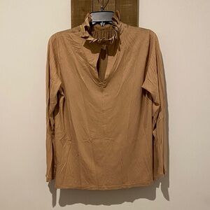 Banana Republic Tan Ruffled Blouse